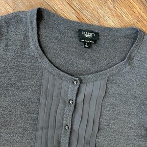 TALBOTS Italian Merino Wool/ Silk Cardigan Sweater